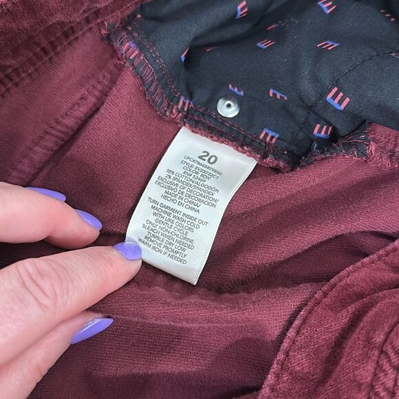 EV1 Y2K Velvet Maroon Stretchy Slim Fit Pants Jeans Size 20 - Picture 6 of 9